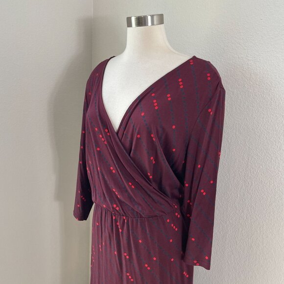 Boden Womens 12L Cressida Faux Wrap Dress 3/4 Sleeve Stretch V Neck Knee Length - Picture 3 of 10